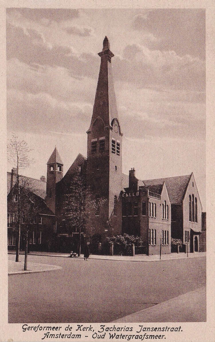 De gereformeerde Rehobothkerk waar het gezin Matter kerkte. Prentbriefkaart uit de collectie van René van Eunen. - © Alle rechten voorbehouden.  