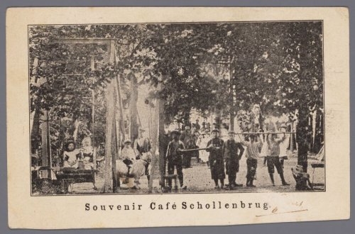 Souvenir Café "Schollenbrug" Prentbriefkaart uit de Collectie Stadsarchief Amsterdam, datering 1900 ca. (Ringdijk). Bron: Beeldbank, Stadsarchief Amsterdam. 