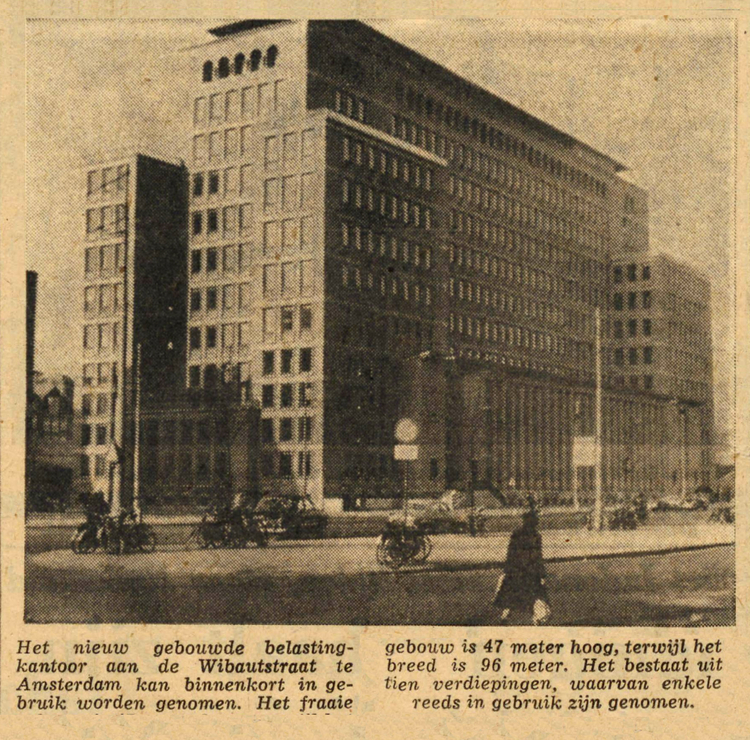 04 januari 1958 - Het nieuwe belastingkantoor aan de Wibautstraat  