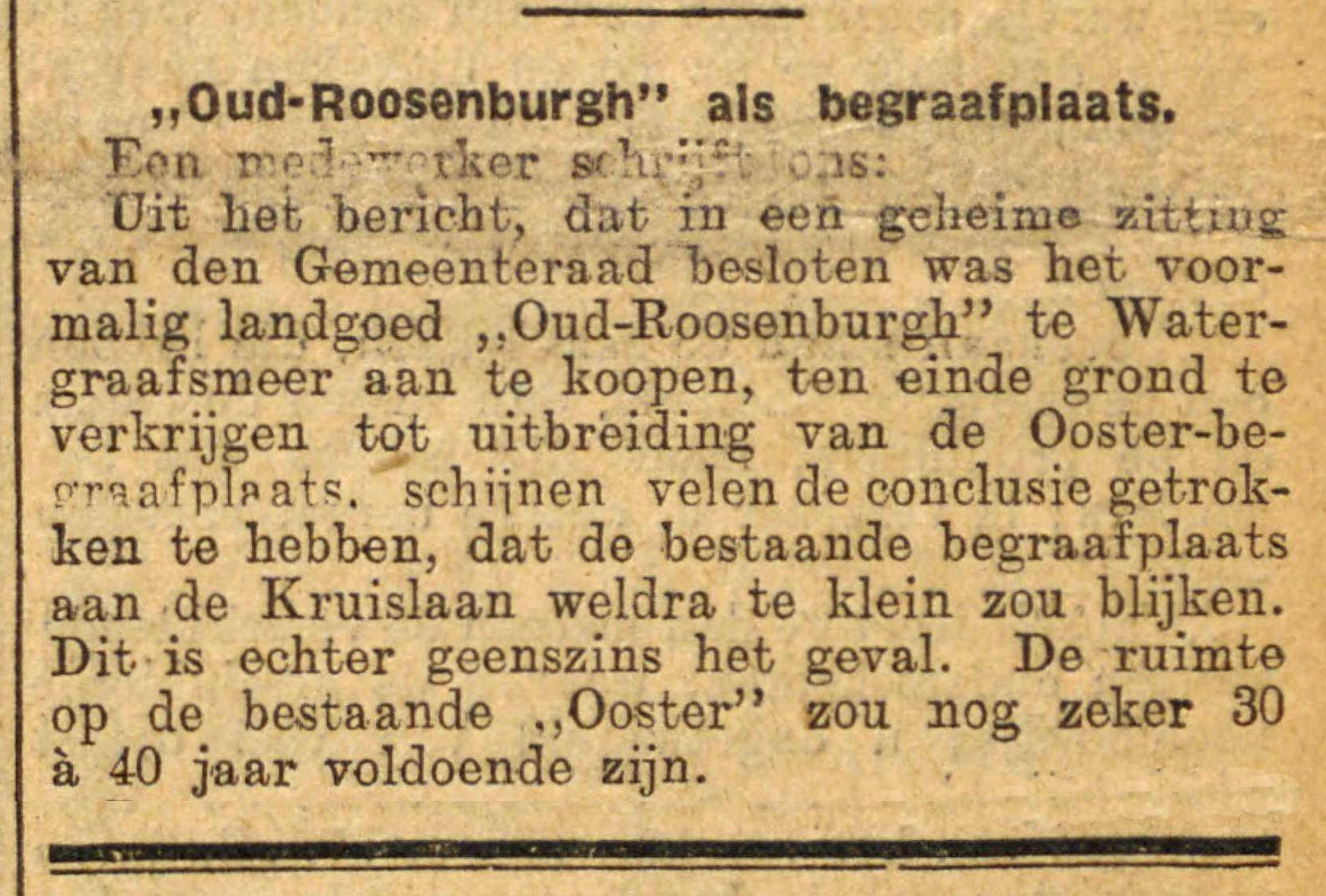 Buitenplaats Hofstede "Oud-Roosenburg" 1901, Een Vermaakcentrum ...