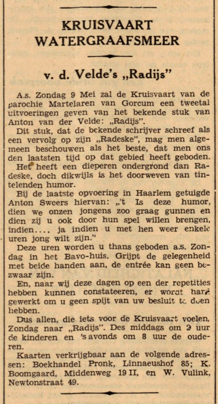 05 mei 1937 - Kruisvaart Watergraafsmeer  