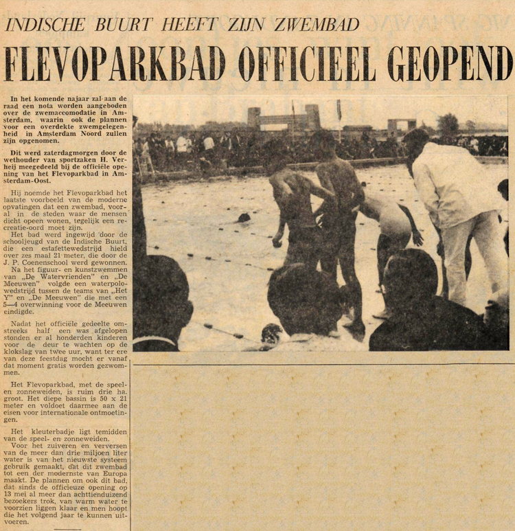 05 juni 1967 - Flevobad officieel geopend  