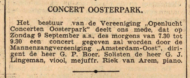 05 september 1934 - Concert Oosterpark  