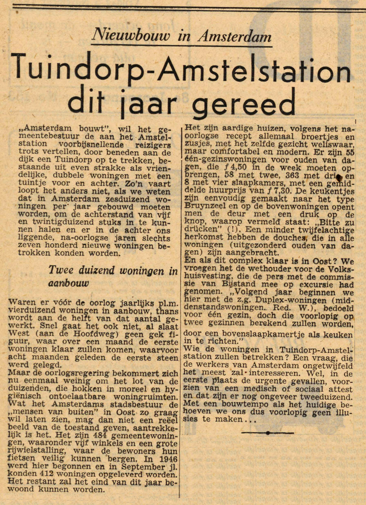 05 november 1948 - Tuindorp - Amstelstation dit jaar gereed  
