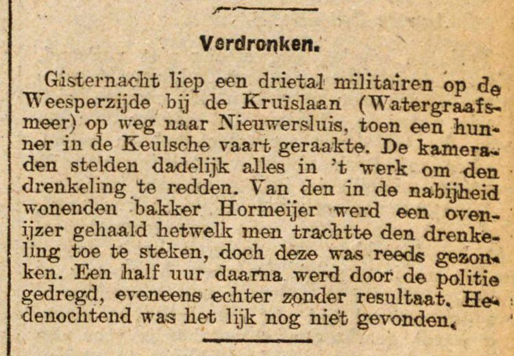 09 mei 1916 - Verdronken  