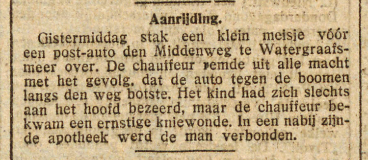 11 april 1916 - Aanrijding  