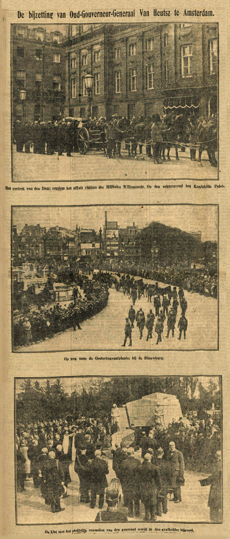 11 juni 1927 - De bijzetting van Oud-Gouverneur-Generaal Van Heutsz te Amsterdam  