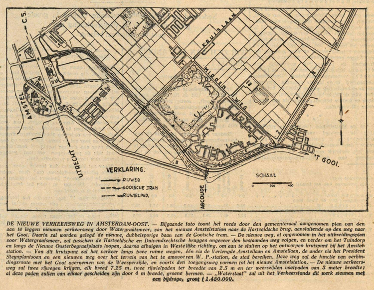 13 mei 1938 - De nieuwe verkeersweg in Amsterdam - Oost  