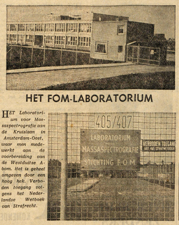 15 oktober 1960 - Het FOM-Laboratorium  