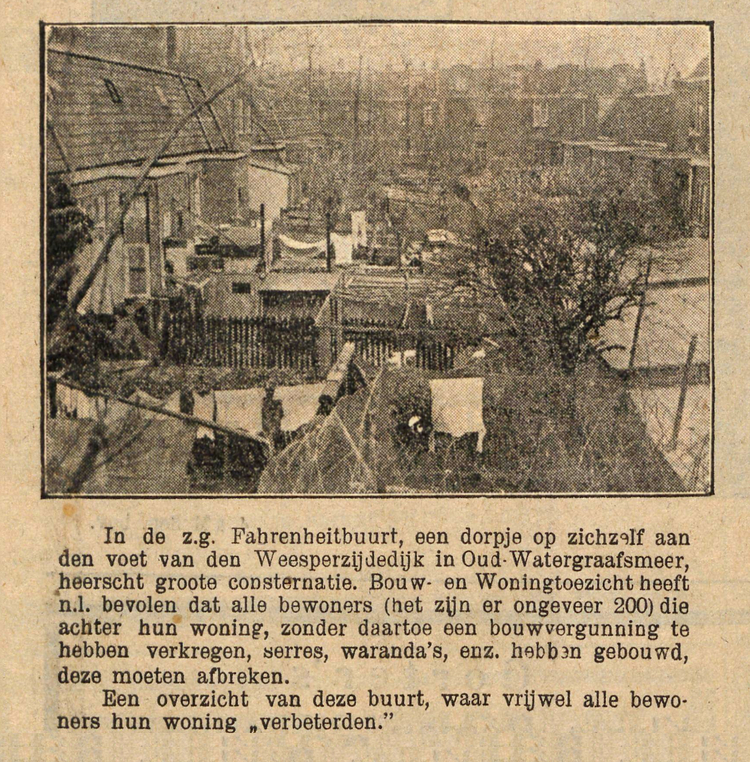 16 april 1928 - De z.g. Fahrenheitbuurt  