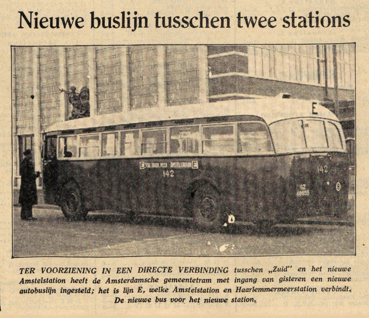 16 oktober 1939 - Nieuwe buslijn tusschen twee stations  
