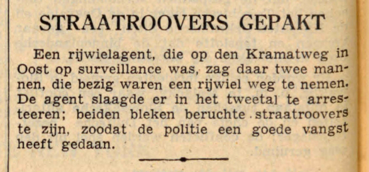 17 maart 1939 - Straatroovers gepakt  