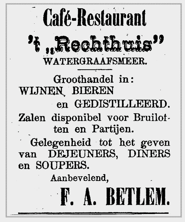 Middenweg 02 - 1903 .<br />Advertentie: Jan van Deudekom † 