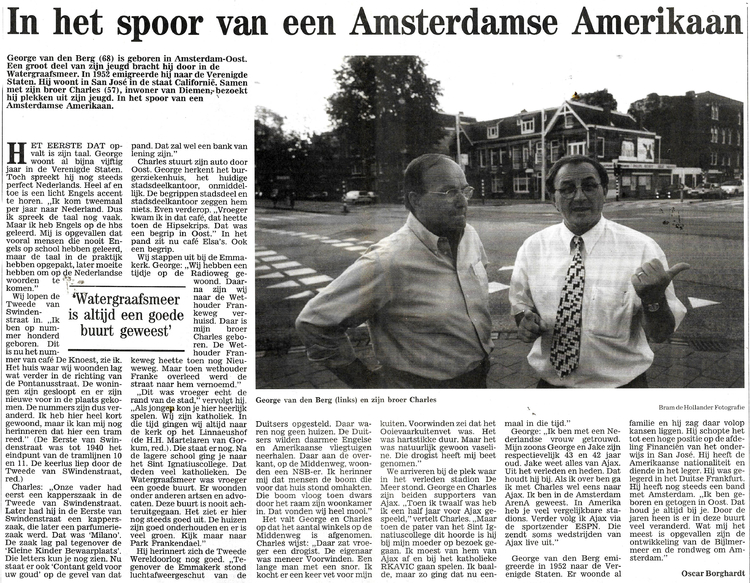 1999 In het spoor van een Amsterdamse Amerikaan - DC 26-7-1999  
