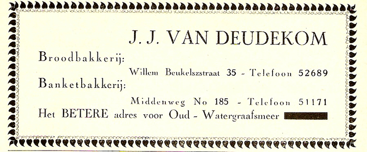 Advertentie uit feestgids t.g.v. Koninginnedag 1939.  