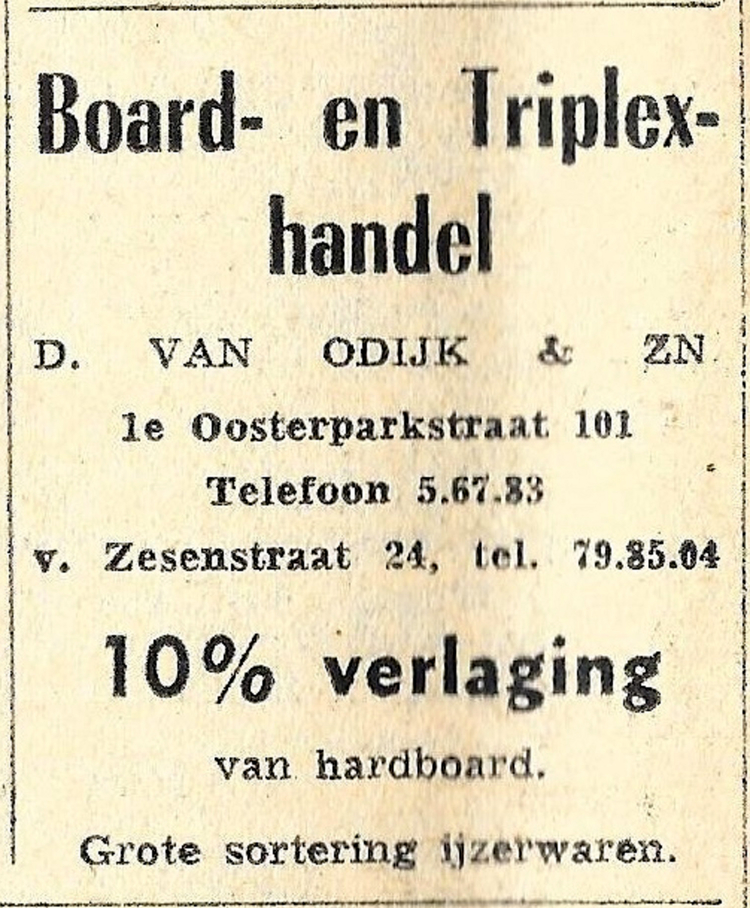 Eerste Oosterparkstraat 101  - 1963 .<br />Bron: Sursum Corda 