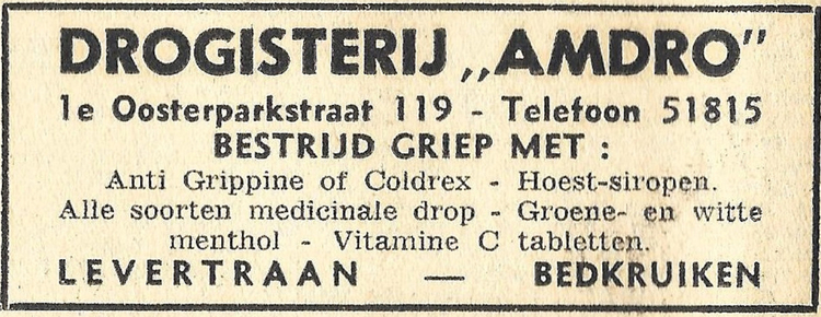 1e Oosterparkstraat 119 - 1963 .<br />Bron: Sursum Corda 