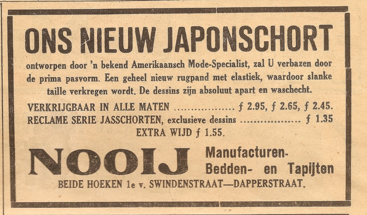 1e v. Swindenstraat 68 hoek Dapperstraat - 1939  