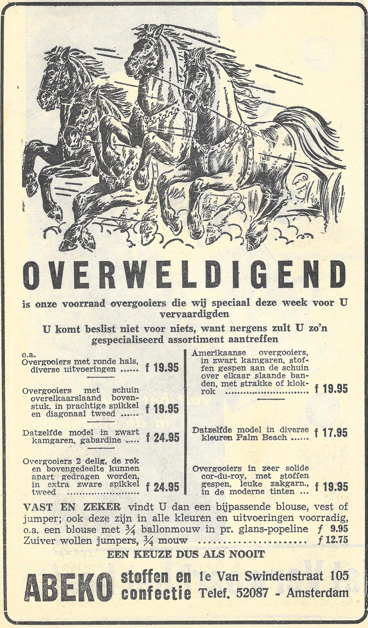 1e van Swindenstraat 105 - 1954 .<br />Bron: WE-WI-TO 