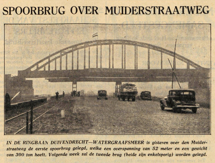 22 februari 1939 - Spoorbrug over de Muiderstraatweg  