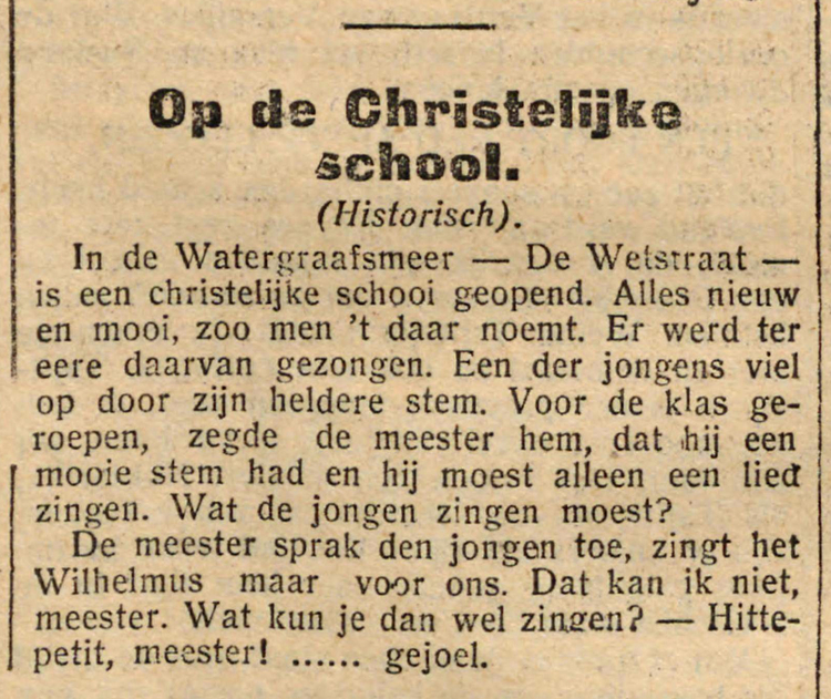 22 april 1922 - Op de Christelijke school  