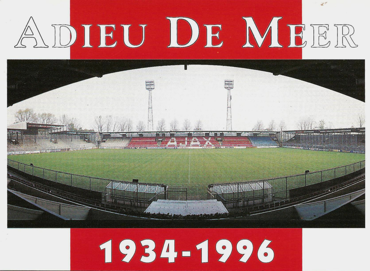 AJAX Stadion Adieu De Mee r- 1934 - 1996 .<br />Ansichtkaart John Haen 