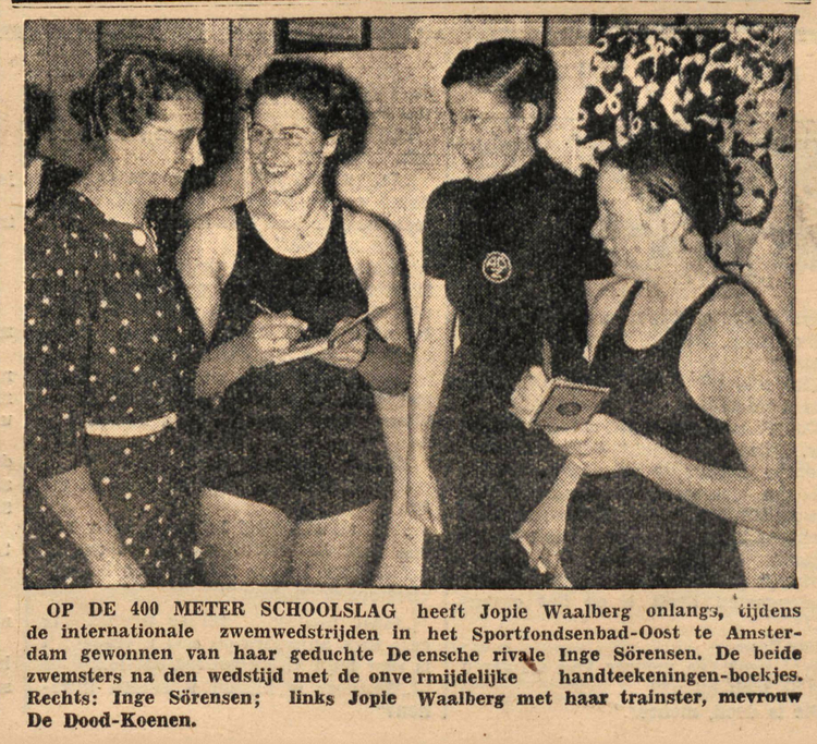 24 maart 1939 - Op de 400 meter schoolslag  