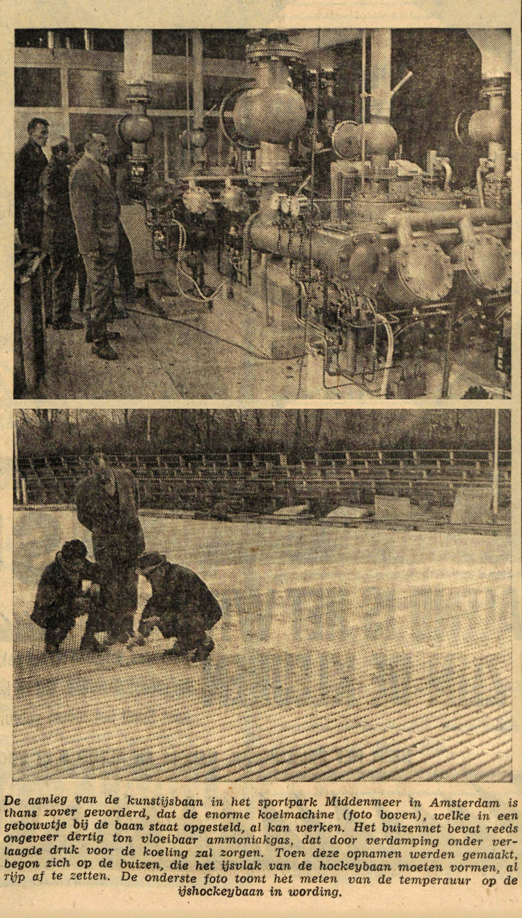 24 november 1961 - De aanleg van een kunstijsbaan in het Sportpark Middenmeer  
