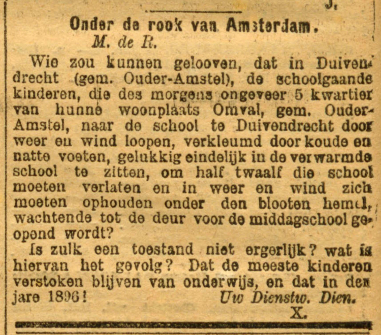 25 januari 1896 - Onder de rook van Amsterdam  