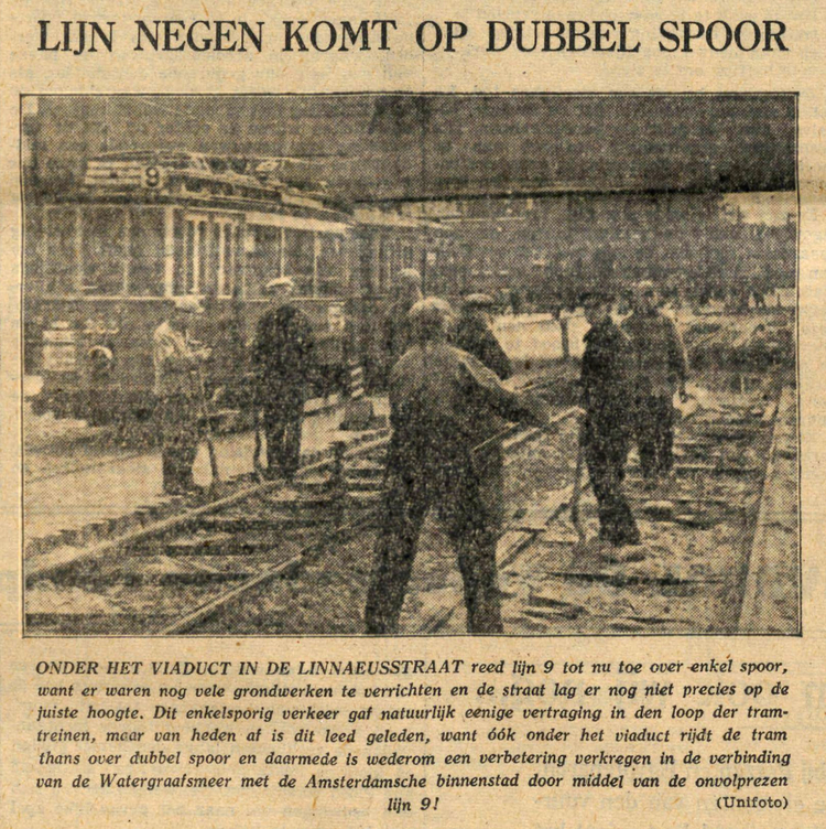 25 oktober 1940 - Lijn negen komt op dubbel spoor  