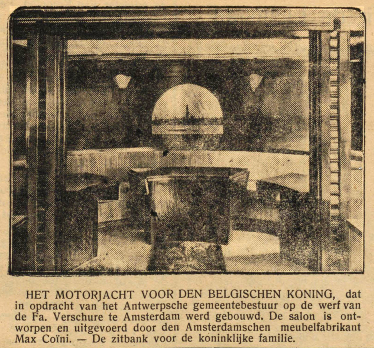 Krant van 26 april 1930 Grote kans dat "opa" Ketting hier als chef-ontwerper van de firma Max Coini de hand in gehad heeft. 