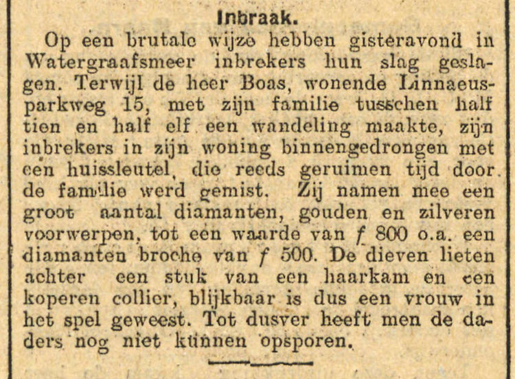 27 mei 1913 - Inbraak  