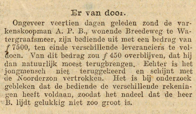 27 september 1912 - Er van door  