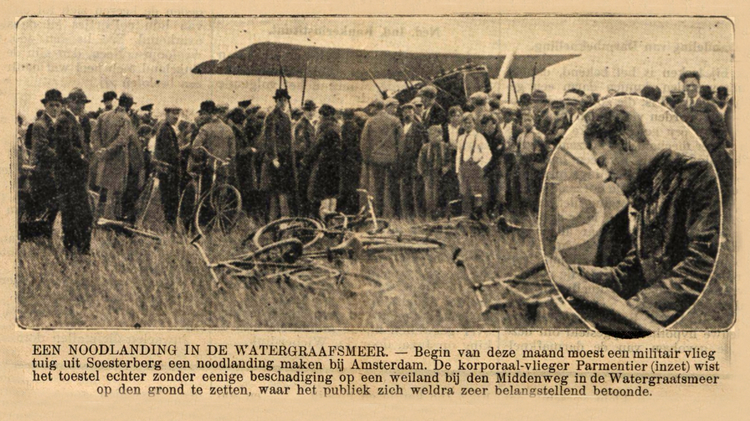24 augustus 1927 - Noodlanding in de Watergraafsmeer  