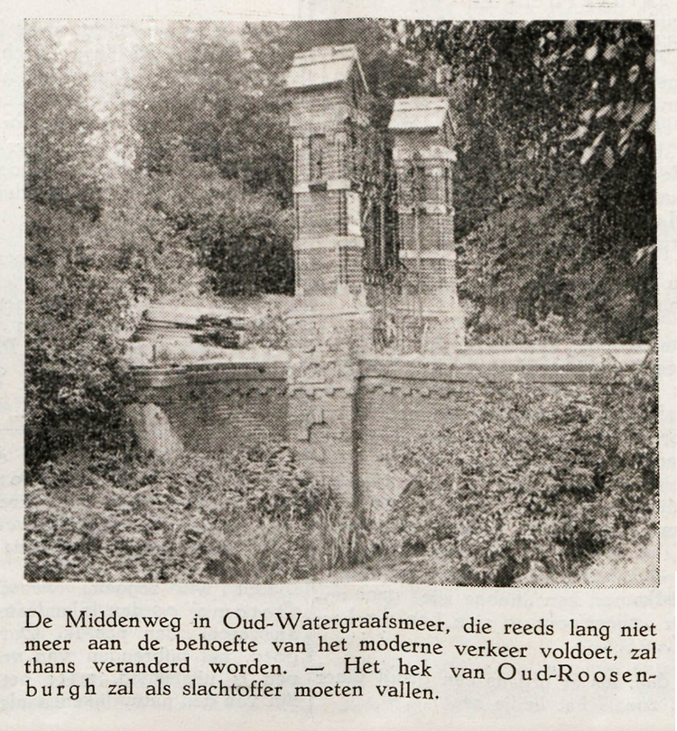 27 oktober 1928 - Het hek van Oud-Roosenburgh is "slachtoffer"  
