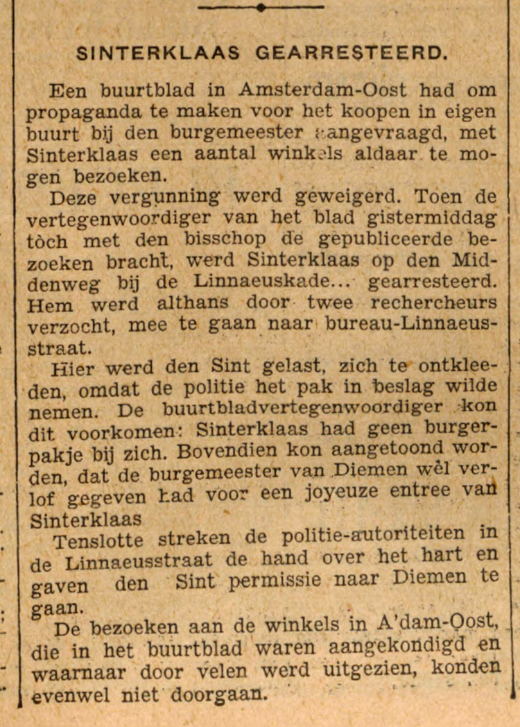 27 november 1932 - Sinterklaas gearresteerd  