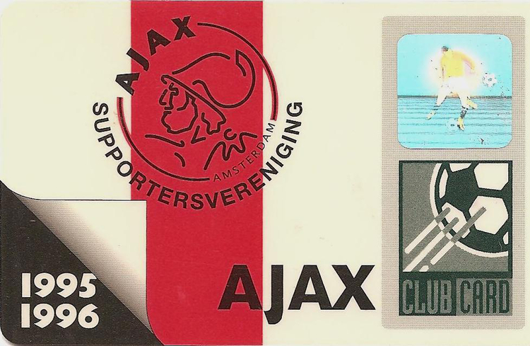 AJAX Suporters Verenigings Club card - 1995 - 1996 Clubkaart John Haen 