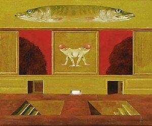  Een schilderij van de internationaal bekende Melle (in de jaren '70 gemaakt), genaamd 'The Pike Perch' 