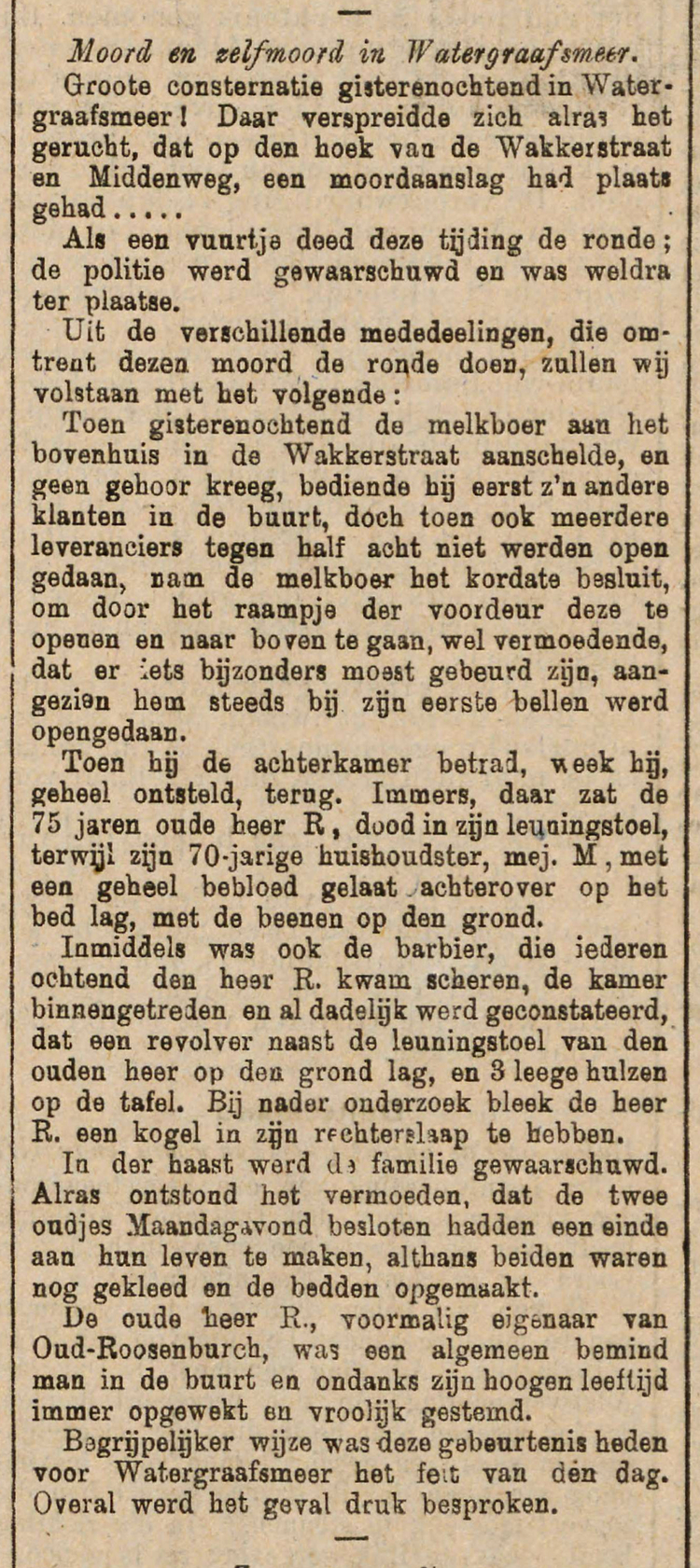 29 april 1908 - Moord en zelfmoord in de Watergraafsmeer  