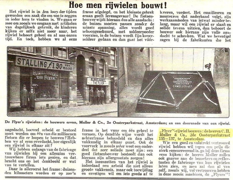 2e Oosterparkstraat 135-137 Muller &amp; Co - Rijwiel bouwen - Uit Het Leven 17-2-1923 - kopie (2)  