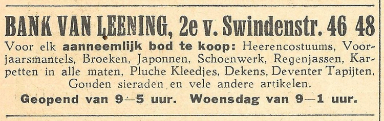 2e van Swindenstraat 46-48 - 1935 .<br />Bron: Wiering's Weekblad 
