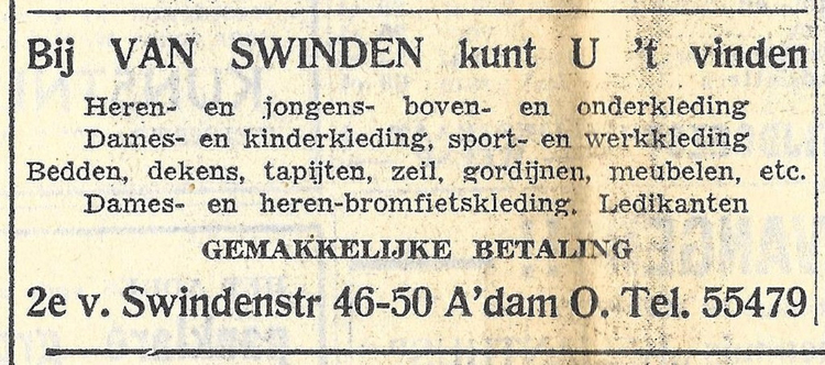 2e van Swindenstraat 46-50 - 1954 .<br />Bron: WE-WI-TO 