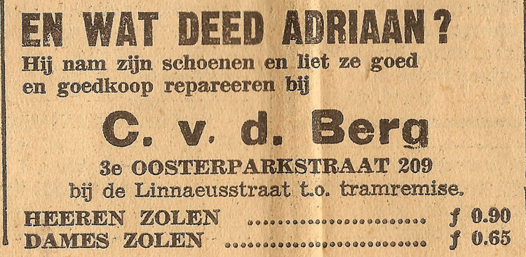 3e Oosterparkstraat 209 - 1939  