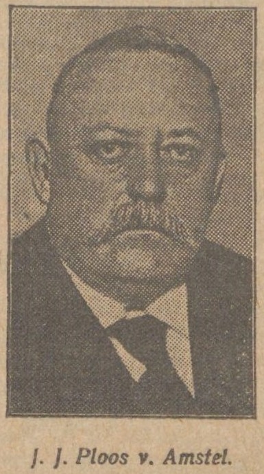 Commissaris Ploos van Amstel. Portret van J.J. Ploos van Amstel uit het NIW van 17 augustus 1926. Historische kranten, KB. 