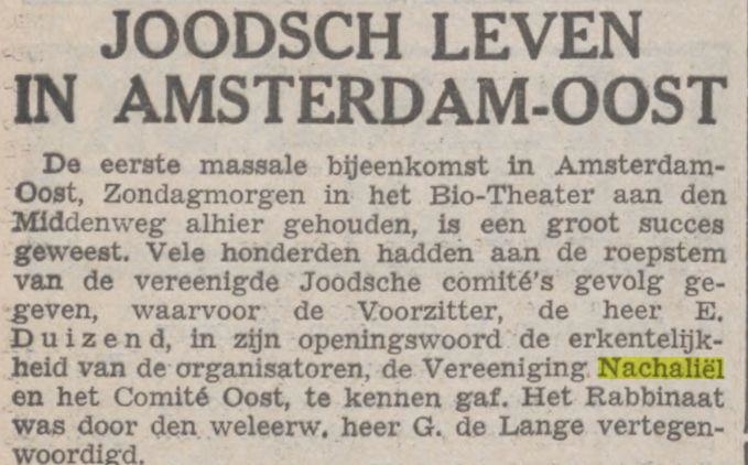 Joodsch leven in Amsterdam-Oost. Bron: NIW van 13 januari 1939, Historische kranten, KB. 