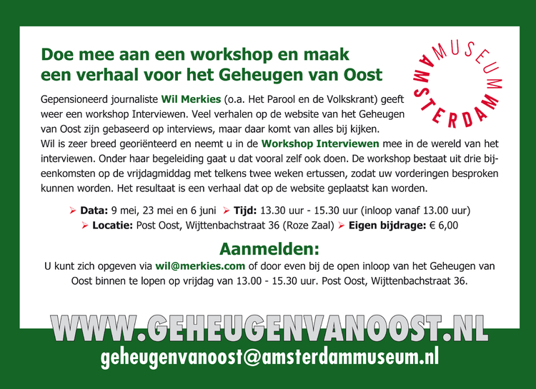 2510 Doe Mee Aan Een Workshop Interviewen Geheugen Van Oost