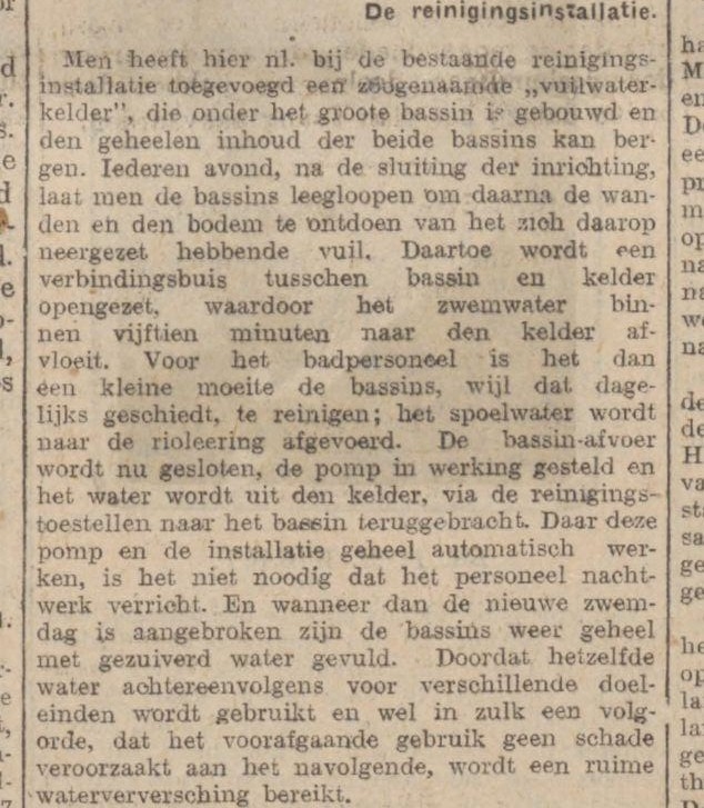 Reinigingsinsatllatie van het Sportfondsen! Dit artikel is afkomstig uit Het Algemeen Handelsblad van 22 juni 1928.<br />Bron: Historische Kranten, KB. 