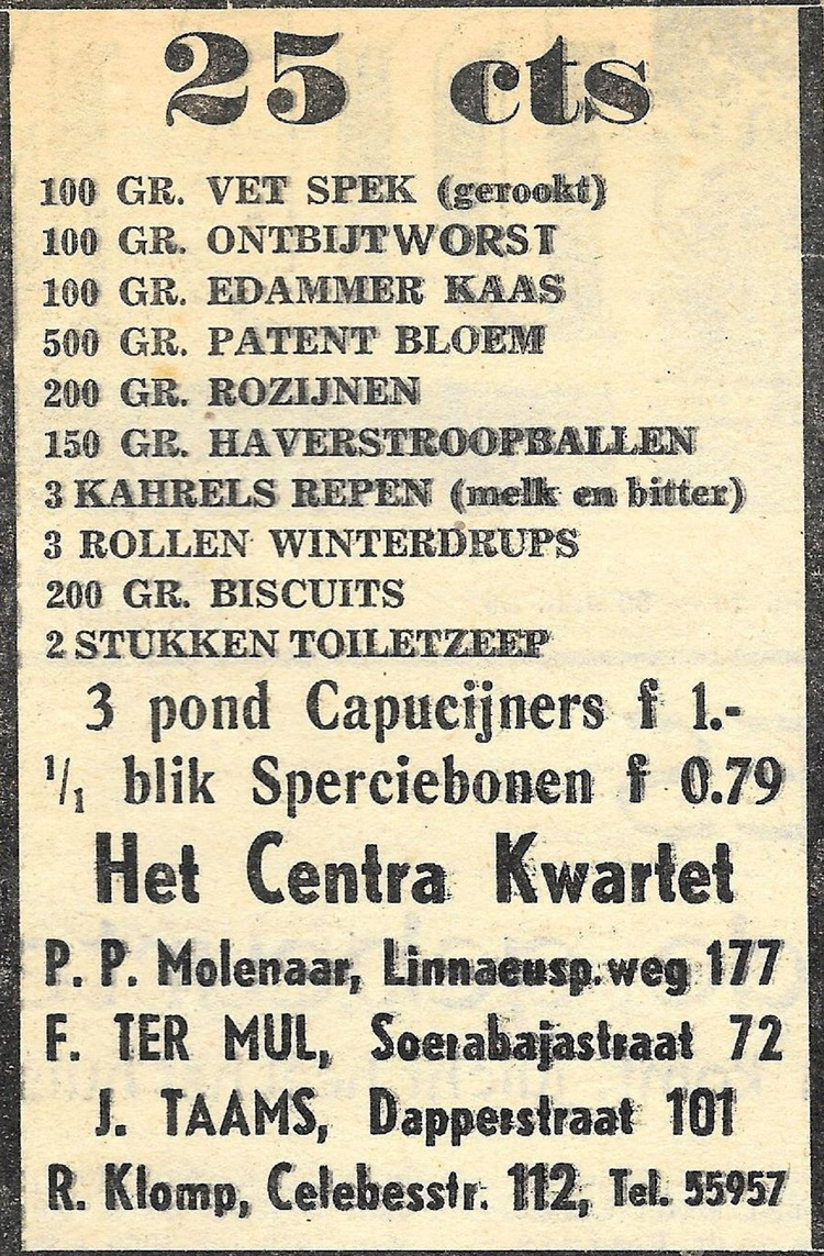 Celebesstraat 112 - 1953 .<br />Bron: De Meerpost 