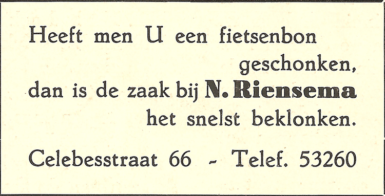 Celebesstraat 66 - 1946  