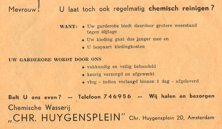 Christiaan Huygensplein 20 - 1960 .<br />Bron: Ellen Bosch 